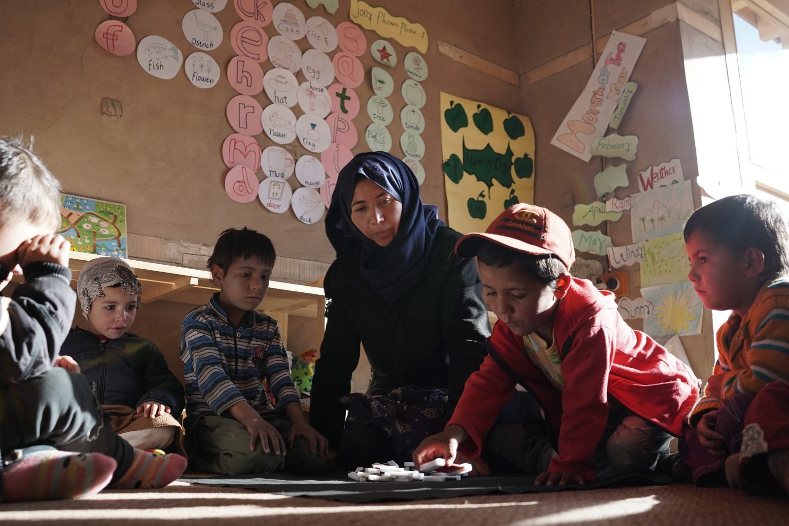 An early years classroom lesson in a remote valley school