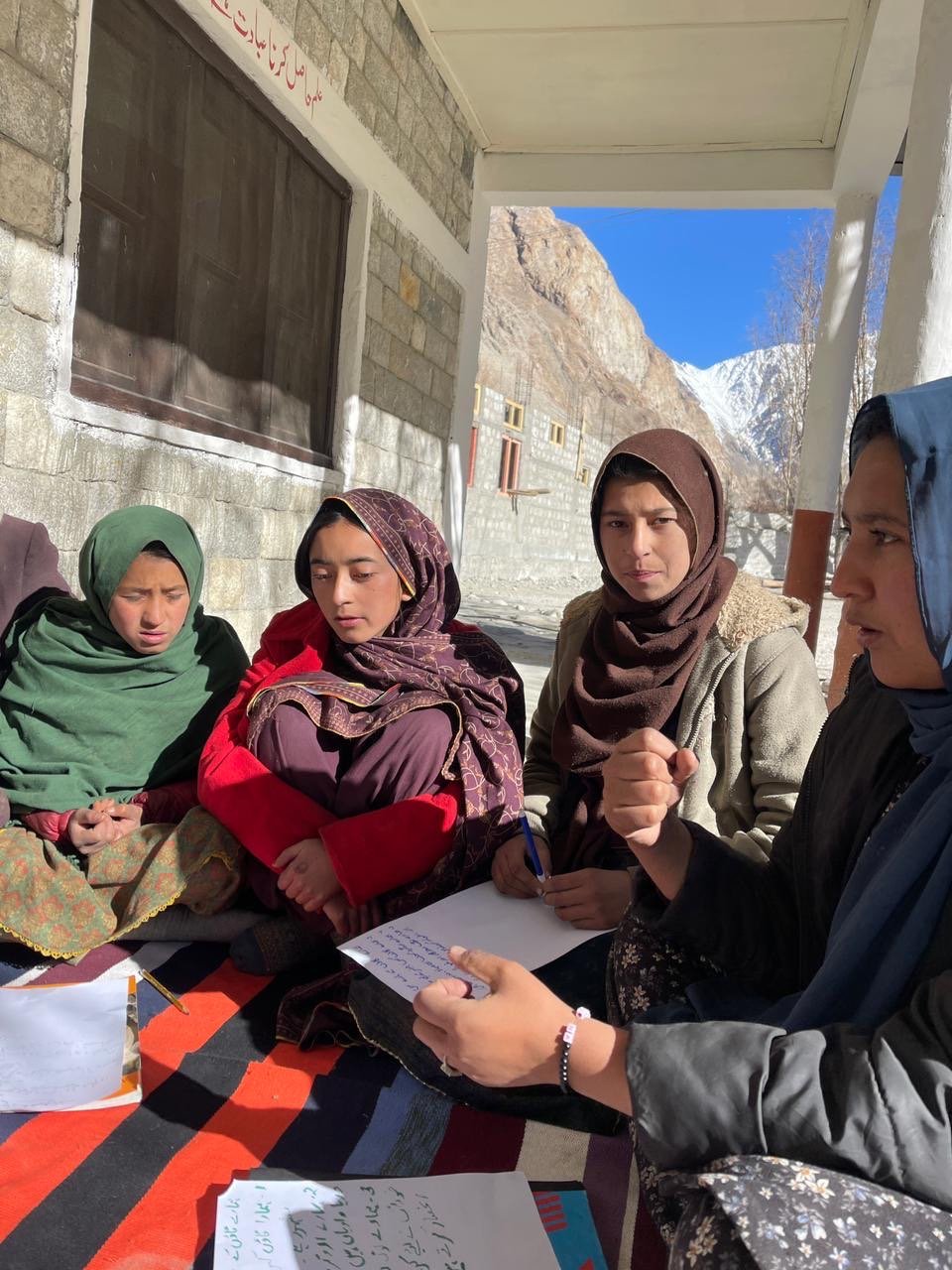 Young women in a climate response planning session